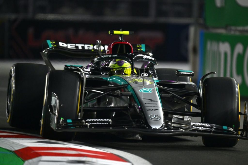 Mercedes Confounded by Unexpected Pace After Hamilton Tops Las Vegas Practice