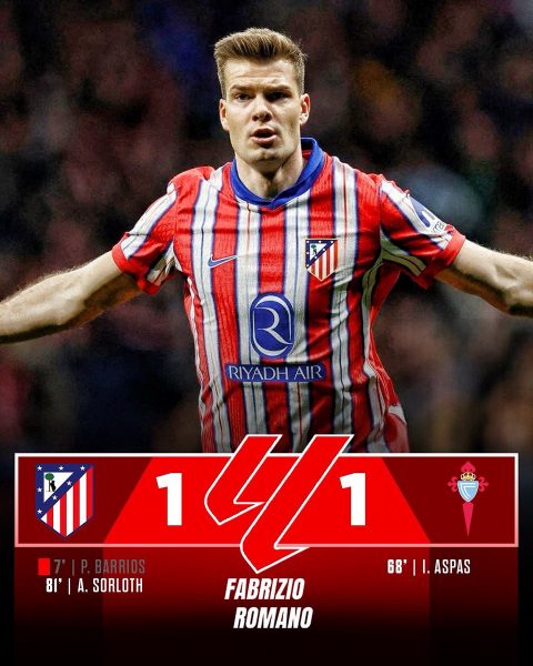 Atlético Madrid Salvage a Point with Ten Men Against Fierce Rivals