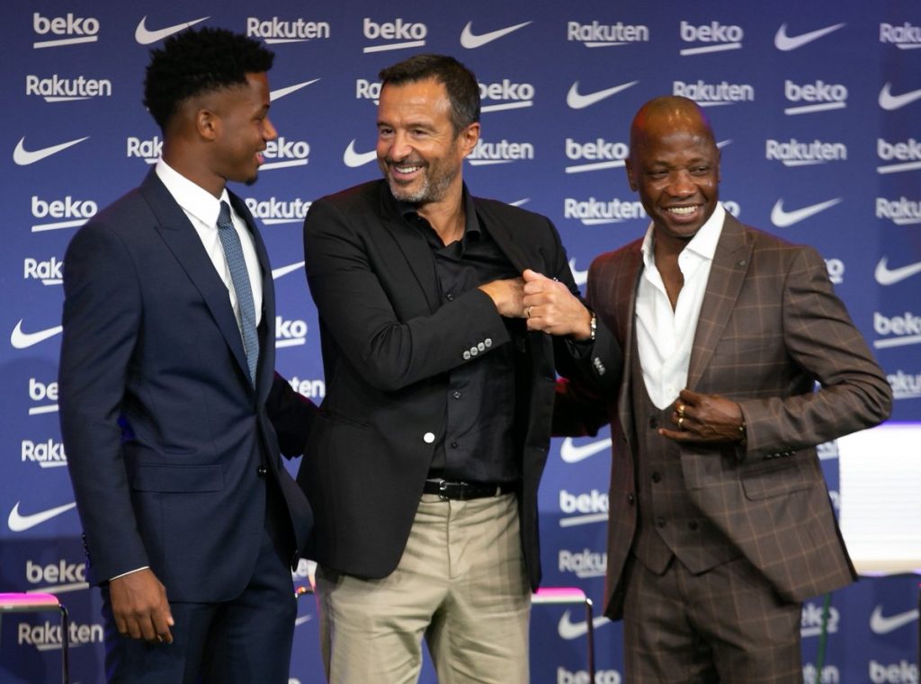 Jorge Mendes Voices Concerns Over Ansu Fati’s Limited Playtime at Barcelona